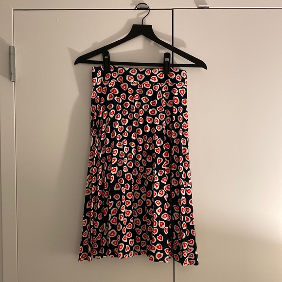 J Crew Midi Skirt Heart Pattern - Picture 2 of 4